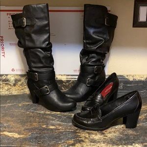 🎈Black heeled boots & dress shoes